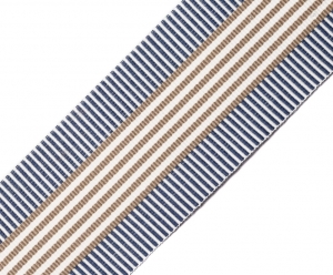 Borte-Jacquardborte-Webband--Streifen-beige-blau-----50-mm-breit----3-Meter
