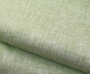 Reststck-Fischgrat-Baumwoll-Leinenstoff---Twill----hellgrn----100-cm