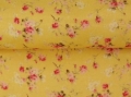 Dirndl Stoff Blumen - senf gelb - 50 cm