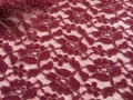 Bild 1 von Reststück Spitze Blumen Schürzenstoff  lace - nicht dehnbar  - weinrot - 100 cm