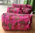 Kosmetiktasche Beautybag - Handdruck Stoff Indien - in 3 Größen